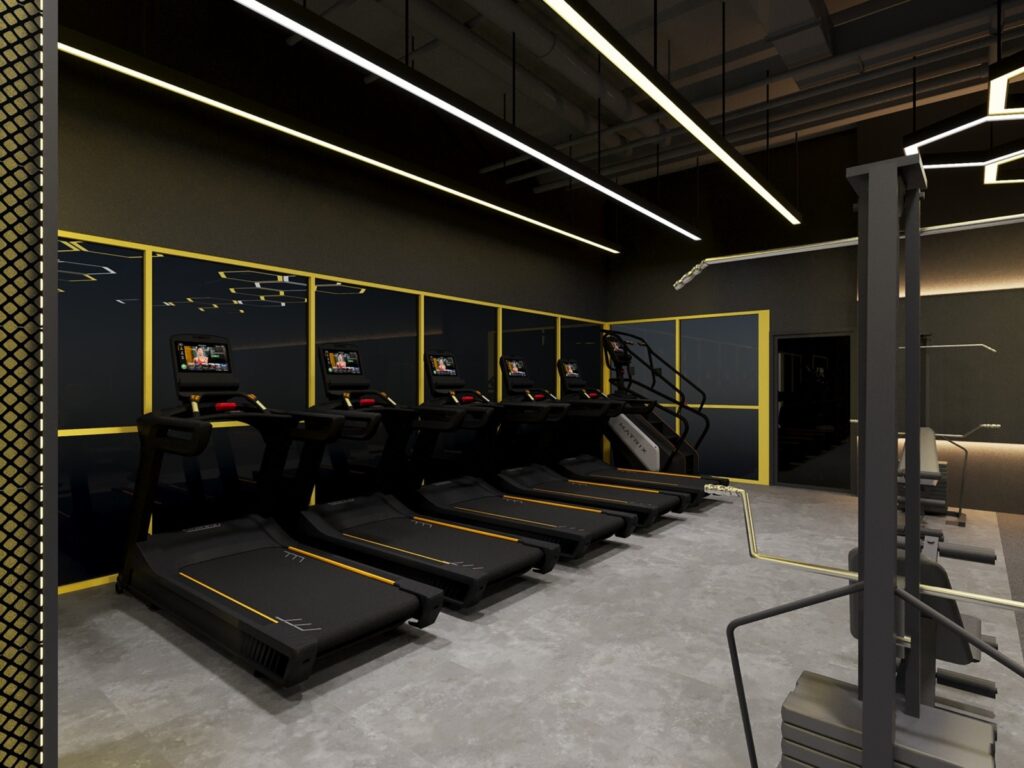Artist rendering of the cardio zone area at GoFit Clementi