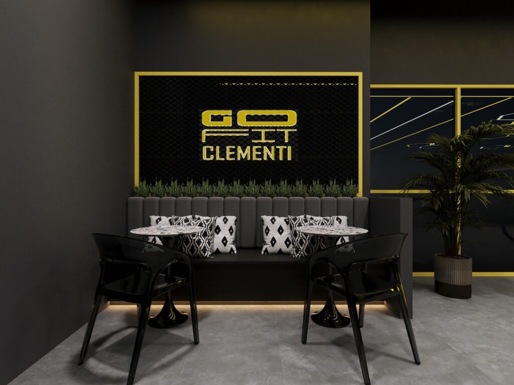 Chillout area inside GoFit Clementi